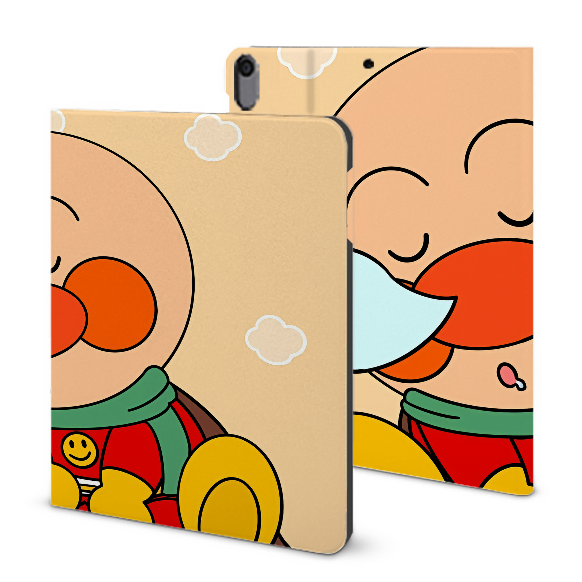 （画像用） アンパンマン Anpanman IPad ケース ブック型 PUレザー TPU 耐衝撃 軽量 薄型 ペン収納なし 全面保護 IPad 各モデル対応